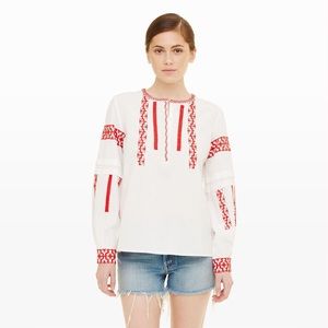 Brand new Club Monaco vandary embroidered top XS